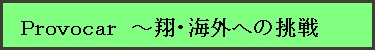 Provacar 翔・海外への挑戦